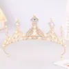Corona de Novia Europea y Americana Aleación Perla Pedrería Corona de Princesa Cumpleaños Tiara de Boda Vestido Accesorios para el Cabello