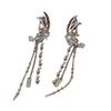 Pendientes elegantes de hada con borlas de mariposa largas y sin agujeros, de alta calidad, elegantes y modernos, combinables con todo.