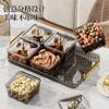 Plato de frutas para el hogar, mesa de centro con compartimento para sala de estar con bandeja, caja de dulces, plato para aperitivos KTV de hotel con tapa de diamante