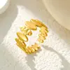 Personalidad Europea y Americana Exagerada Acero Inoxidable Hidráulico Simple Doble Capa Línea Anillo Abierto Lujo Ligero Sensación de Gama Alta Anillo de Dedo Joyería para Mano