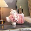 Porta-canetas Urso da Sorte Decoração de Presente de Inauguração Sala de Estar Armazenamento de Pincéis de Maquiagem Quarto das Crianças Porta-armação para Pincéis de Maquiagem