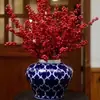 Jarrón de porcelana azul y blanco, adorno de cerámica pintado a mano con acuarela bajo vidriado, nueva decoración de estante de exhibición para sala de estar estilo chino, decoración del hogar
