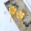 Grampo de Cabelo Borboleta Acessório de Cabelo Sino Crianças Traje Tang Grampo com Franja Traje Antigo Cheongsam Hanfu Acessórios Acessório de Cabelo Flor