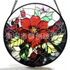 Colgantes de vidrio de colores de flores rojas navideñas transfronterizos decoraciones de vidrio para el hogar decoraciones para ventanas atrapasoles para el jardín