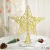 Arte de Hierro Navideño Adhesivo Estrella para la Punta del Árbol Decoración de Árbol de Navidad Adorno Colgante Estrella de Cinco Puntas Tridimensional Decoración Estrella Decoración de la Punta del Árbol