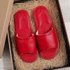 Pantuflas Haining Talla Extra Grande para Casa Verano Hombres y Mujeres Domésticas Antideslizantes Sandalias de Cuero Genuino Cuero de Vaca para Casa Sin Olor