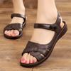 Sandálias Femininas Verão Novo Salto Baixo Solado Macio Antiderrapante Plástico Meia-idade 40-50 Anos Sapatos de Mãe Idosos Sapatos Leite