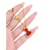 Collar de Calabaza Roja con Diamantes de Oro de Arena Vietnamita Similar a los de las Joyerías, Nuevo Estilo Chino Lujo Ligero Doble Fortuna Colgante Cadena para Clavícula