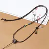 Colgante de jade hecho a mano de alta gama con cordón de cuero, cordón ajustable para collar de Buda de jade