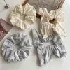 Elástico de Cabelo Simples de Cor Sólida com Borboleta Floral Bordada Estilo Floresta Menina Artística Retrô Acessório de Cabelo Versátil