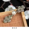 Botões de Fecho Cheongsam, Botões de Quatro Rodas com Pérolas, Botões Chineses Tecidos à Mão, Acessórios de Botão Decorativos para Camisa Estilo Retro Dinastia Han