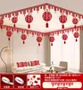 Set de Decoración de Habitación de Boda para la Decoración del Techo del Novio, Nuevo Dormitorio y Sala de Estar de la Novia, Decoraciones Colgantes con Caracteres de Doble Felicidad, Guirnaldas de Boda