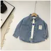 Camisa de mezclilla para niños, camisa elegante de manga larga para hombre 2026, prenda exterior de moda para primavera y otoño, top para bebé niño, ropa para niños
