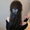 Horquilla con lazo de diamantes y borlas de Corea del Sur, estilo lujoso y ligero, con clip de resorte de alta calidad, elegante accesorio para el cabello que combina con todo, tocado