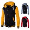 2024 Suministro Transfronterizo Exportación Nueva Camiseta de Béisbol con Capucha Chaqueta para Hombre Cárdigan Ajustado Sudadera Corta Cepillada W8