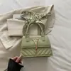 Bolsa feminina de comércio exterior pequena quadrada novo estilo bolsa de ombro único versão coreana bolsa de mão simples bolsa transversal bolsa com toque de alta qualidade em forma de V luxo leve