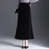 Falda de terciopelo con lunares de sirena para mujer, nueva falda bodycon de cintura alta para otoño e invierno, falda lápiz adelgazante de longitud media