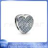 Pulsera Pandora de cuentas con cierre de clip fijo, bañada en plata de ley 925, con cuentas Love Love y diamantes de colores.
