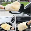 Guantes para lavar coches, guantes de felpa de doble cara con imitación de pata de oso de lana, herramientas de limpieza y encerado engrosadas