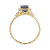 Sanjie cross-border acessórios populares venda quente casal homens e mulheres anel simples moda azul escuro zircão anel jóias femininas