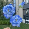 3 cabezas de peonía de ciervo de nieve, flores artificiales, decoración de bodas y hogar, venta al por mayor