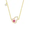 Collar de cadena para clavícula de plata de ley s925 con calabaza hueca de rubí, lujo ligero, moderno, versátil, elegante, de alta gama, estilo socialité