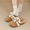 Meias-pantufas Fechadas com Solado Grosso 2026, Pantufas Femininas Francesas Estilo Birkenstock, Elegante Modelo Novo de Primavera, de Calçar, Cor Castanha