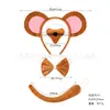 Ventas Directas de Fábrica Diademas de Animales para Halloween Orejas de Ratón para Niños Set de Disfraz Lindo para Actuación Set de Cabeza de Ardilla Gris