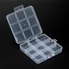 Caja de embalaje de accesorios de uñas de plástico transparente con ranura para tarjetas y hebilla integrada, 9 compartimentos en stock, caja para abalorios, caja para cuentas de arroz con embalaje separado
