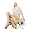 Blusas Femininas Novo Estilo Viagem Malha Fina Gola V Manga Curta Roupas de Verão 2026 Transmissão ao Vivo Dropshipping Distribuição
