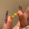 Anillo ojo de gato cnc anillo liso anillo corrugado moda lujo ligero simple sólido cerrado dorado anillo de pareja regalo