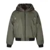 Yidao Vintage 2026 Invierno Nuevo Estilo Callejero Americano Nicho Hebilla de Metal Engrosada Cálida Corta con Capucha Chaqueta de Algodón para Hombre