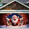 Fondo para puerta de garaje de Navidad, diseño personalizado de Santa Claus rompiendo la pared, decoración de escena para fiesta al aire libre, pancarta colgante