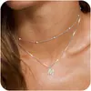 Collar de 26 Letras de Nuevo Producto Europeo y Americano Transfronterizo, Collar Elegante en Capas, Moderno y con Estilo para Mujer, Joyería Versátil con Atmósfera