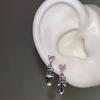 Brincos Garfo Colher Coração Rosa Doce e Fresco Aço Titânio Fundo Plano Unhas de Osso da Orelha Design de Nicho Brincos de Alta Qualidade Joias Finas Femininas