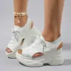 Sandalias Deportivas Flyknit Tallas Grandes Transfronterizas para Mujer 2026 Verano Nuevas Sandalias para Mujer Plataforma Moda Suela Gruesa que Aumenta la Altura