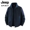 Chaqueta de Forro Polar Jeep spirit para Hombre Gruesa Sherpa Cálida Superior Cárdigan para Exteriores Chaqueta de Forro Polar