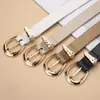 Nova Moda Americana Couro Oleado Metal Geométrico Retro Versátil Versão Larga Cinto de Couro PU Decorativo para Mulheres Terno