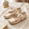 Sapatos Mary Jane Brilhantes Multicor para Meninas, para Vestidos de Daminha e Apresentações, Sapatilhas para Meninas Estilo Suave com Laço