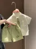 Conjunto de Camisa de Manga Corta para Niños 2026, Nuevo Estilo de Verano, Ropa de Verano Elegante para Niños, Conjunto Delgado de Dos Piezas, Moderno