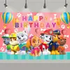 Tela de Fondo para Cumpleaños de Patrulla Canina Transfronteriza Suministros de Decoración para Fiesta Festiva Props para Montaje de Escena Patrulla Canina