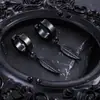 Aretes de Acero de Titanio para Hombres, Pinzas para Orejas con Borla y Cono Estilo Punk para Mujeres, Aros para Orejas Unisex sin Perforación, Accesorios para Orejas de Acero Inoxidable de Moda
