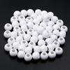 Contas acrílicas de furo grande, contas redondas de cor sólida de furo grande de vários tamanhos, pulseira DIY, corrente para celular, contas redondas de furo reto, joias, contas soltas