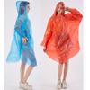 Capa de chuva de maratona com 3 fios espessada, poncho descartável para caminhadas ao ar livre com capuz, espartilho de corda, capa de chuva à deriva