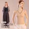 Nuevo chaleco térmico de encaje para mujer con almohadilla incorporada en el pecho, autocalentable, que retiene el calor, sin costuras, cálido para otoño e invierno