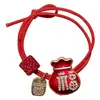Pasador Rojo para Niños, Accesorio para el Cabello del Año Zodiacal, Goma para el Cabello de Bebé, Anillo para Moño de Niña, Pin Lateral del Año del Caballo, Accesorio para el Cabello de Año Nuevo