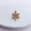 Collar Pulsera Colgante Copo de Nieve Estrella de Cinco Puntas Incrustada con Circonita Color-Preservante Relleno de Oro de 14K Accesorios de Joyería Hechos a Mano para DIY
