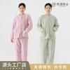Pijama de invierno para mujer, se puede salir, traje de pijama acolchado de tres capas, crepé de algodón, fuente de fabricantes de ropa para el hogar de Nantong