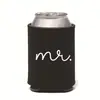 Portavasos de Neopreno Blanco y Negro Popular Transfronterizo Mr&Mrs El Más Vendido en Amazon para Fiesta de Boda Portavasos para Lata