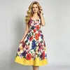 Novo Vestido Três-Dimensional Strapless com Estampa Vintage Transfronteiriça 2026 com Costas Elásticas e Saia de Cintura Alta